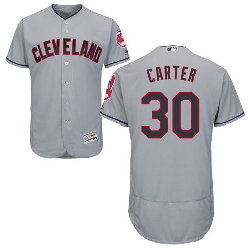 Indians #30 Joe Carter Grey Flexbase Authentic Collection Stitched MLB Jersey